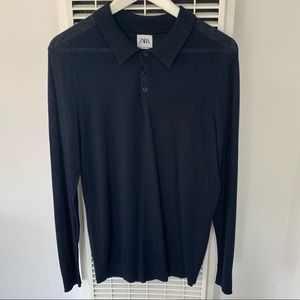 Men’s Zara Long Sleeve Polo size M